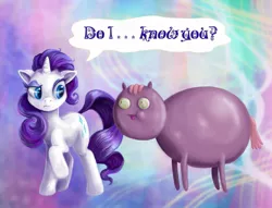 Size: 1047x800 | Tagged: safe, artist:voodoo-tiki, derpibooru import, rarity, pony, unicorn, :t, adventure time, clothes, costume, crossover, dialogue, female, mare, poo brain, raised hoof