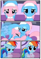 Size: 1741x2500 | Tagged: aloe, artist:pyruvate, comic, comic:the usual, crying, derpibooru import, lotus blossom, rainbow dash, safe, spa, spa twins, spaww twins