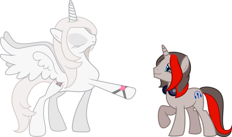 Size: 1600x950 | Tagged: safe, artist:galswingirl, derpibooru import, oc, unofficial characters only, alicorn, pony, companion cube, mic the microphone, portal (valve)