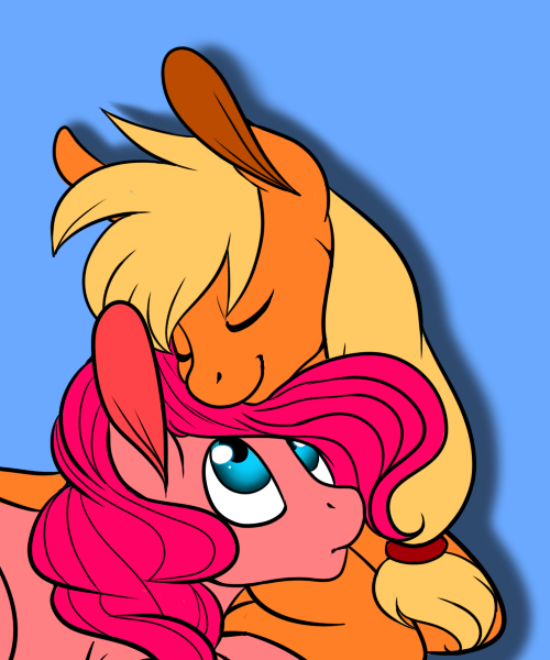 Size: 500x600 | Tagged: safe, artist:korodious, derpibooru import, applejack, pinkie pie, earth pony, pony, applepie, female, lesbian, mare, shipping