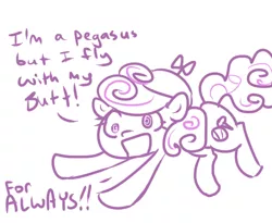 Size: 500x410 | Tagged: ask screwball, butt flying, derpibooru import, flying, hat, propeller hat, safe, screwball, sketch, swirly eyes, tumblr