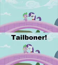 Size: 854x960 | Tagged: safe, derpibooru import, edit, edited screencap, screencap, rarity, spike, dragon, pony, unicorn, secret of my excess, caption, cute, eye contact, eyes closed, female, fire ruby, kiss on the cheek, kissing, lidded eyes, looking at each other, male, mare, shipping fuel, sitting, smiling, spikabetes, spikelove, tailboner, text, wide eyes