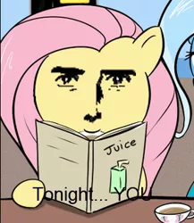 Size: 287x330 | Tagged: aqua teen hunger force, derpibooru import, edit, fluttershy, safe, tonight you, yaranaika