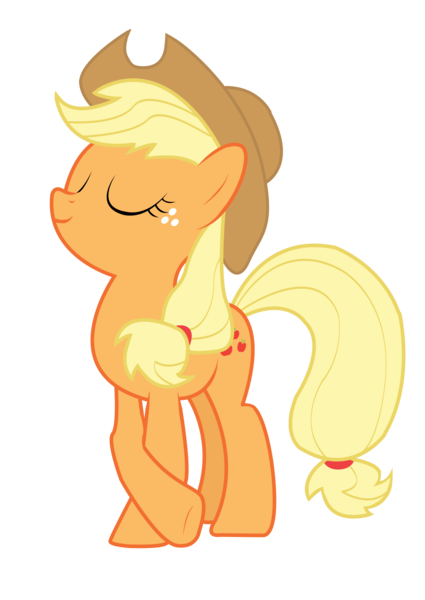 Size: 3542x5000 | Tagged: applejack, artist:geekywebman, artist:noirpony, crossed hooves, derpibooru import, eyes closed, safe, simple background, solo, transparent background, vector