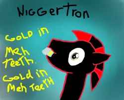 Size: 1086x874 | Tagged: derpibooru import, everyday i'm shoveling, mspaintponies, oc, oc:niggertron, ponibooru, racial slur, racism, red and black oc, safe, stylistic suck, unofficial characters only
