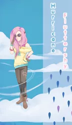 Size: 858x1500 | Tagged: artist:sunstice, derpibooru import, fluttershy, goggles, humanized, safe, solo