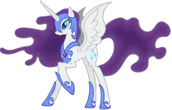Size: 7699x4956 | Tagged: source needed, useless source url, safe, artist:fabulousanddumbrock, derpibooru import, nightmare moon, nightmare rarity, rarity, alicorn, pony, absurd resolution, alicornified, armor, ethereal mane, female, helmet, hilarious in hindsight, hoof shoes, mare, nightmare recolors, race swap, raised hoof, raricorn, recolor, simple background, solo, transparent background, vector