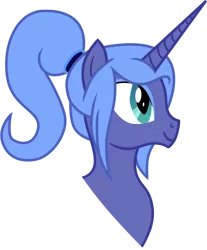 Size: 800x966 | Tagged: alternate hairstyle, artist:durger, bust, derpibooru import, ponytail, portrait, princess luna, profile, s1 luna, safe, simple background, solo, source needed, vector