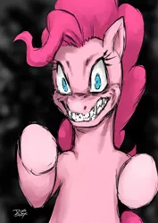 Size: 400x565 | Tagged: grimdark, artist:diasfox, derpibooru import, pinkie pie, earth pony, pony, solo