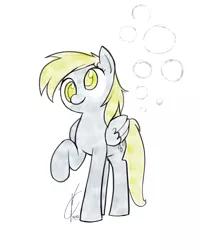 Size: 1600x2000 | Tagged: safe, artist:valcron, derpibooru import, derpy hooves, pegasus, pony, female, mare, raised hoof, solo