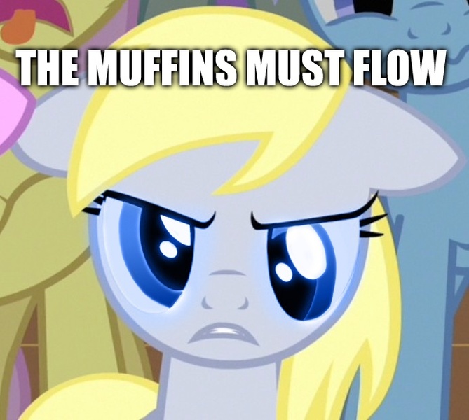 Size: 689x618 | Tagged: safe, derpibooru import, edit, edited screencap, screencap, derpy hooves, pegasus, pony, background pony, caption, cropped, dune, female, image macro, impact font, mare, melange, meme, movie reference, muad'derp, solo focus, text