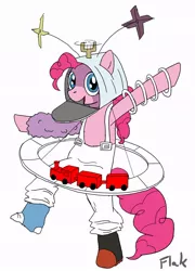 Size: 646x898 | Tagged: safe, artist:flak--k, derpibooru import, pinkie pie, pony, bipedal, clothes, crossover, ed edd n eddy, fad freaky, it's way ed, simple background, white background