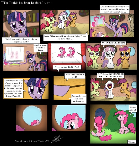 Size: 3230x3387 | Tagged: apple bloom, artist:dori-to, comic, cutie mark crusaders, derpibooru import, doctor whooves, high res, pinkie pie, safe, scootaloo, sweetie belle, time turner, twilight sparkle