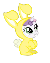 Size: 3000x3771 | Tagged: safe, artist:bronyboy, derpibooru import, sweetie belle, pony, rabbit, unicorn, bunny belle, bunny costume, clothes, female, filly, high res, simple background, solo, transparent background, vector