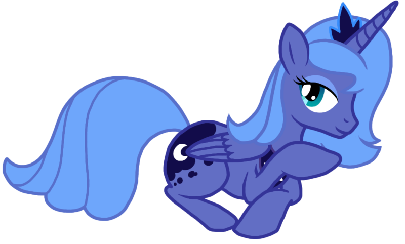 Size: 955x575 | Tagged: artist:nukeleer, derpibooru import, princess luna, prone, s1 luna, safe, simple background, solo