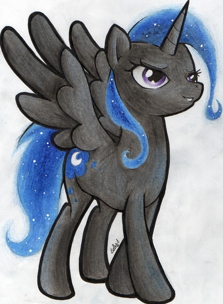 Size: 712x971 | Tagged: artist:flutterwonder, derpibooru import, nightmare moon, safe, trixie