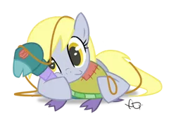 Size: 720x504 | Tagged: safe, artist:yikomega, derpibooru import, derpy hooves, pegasus, pony, turtle, female, mare, pet, toy turtle