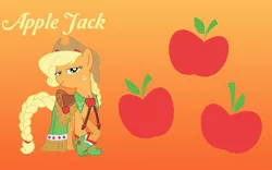 Size: 1920x1200 | Tagged: alternate hairstyle, applejack, artist:philiptomkins, boots, braided tail, clothes, crossed hooves, derpibooru import, dress, gala dress, safe, solo, wallpaper