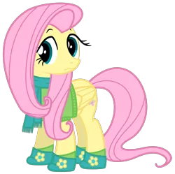 Size: 2000x1992 | Tagged: artist:philiptomkins, boots, bottomless, clothes, derpibooru import, fluttershy, partial nudity, safe, scarf, short-sleeved sweater, simple background, solo, sweater, sweatershy, transparent background, vector