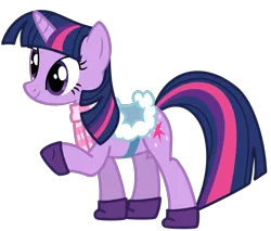 Size: 2000x1700 | Tagged: safe, artist:philiptomkins, derpibooru import, twilight sparkle, pony, unicorn, winter wrap up, boots, clothes, saddle, scarf, simple background, solo, transparent background, unicorn twilight, vector