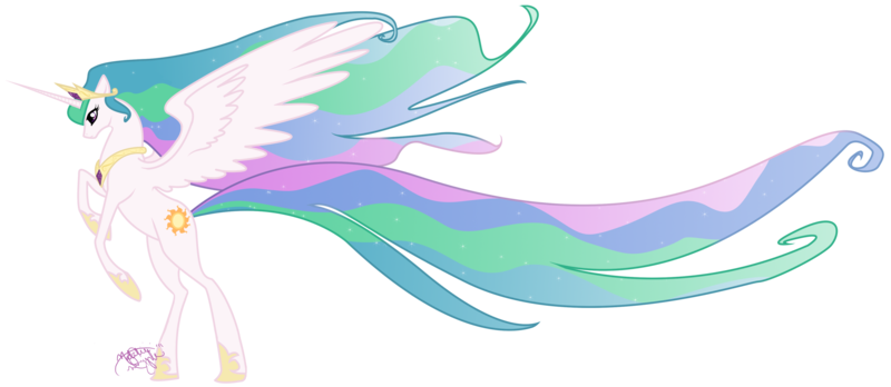 Size: 3808x1657 | Tagged: artist:emeralddarkness, derpibooru import, epic, long mane, princess celestia, safe, solo