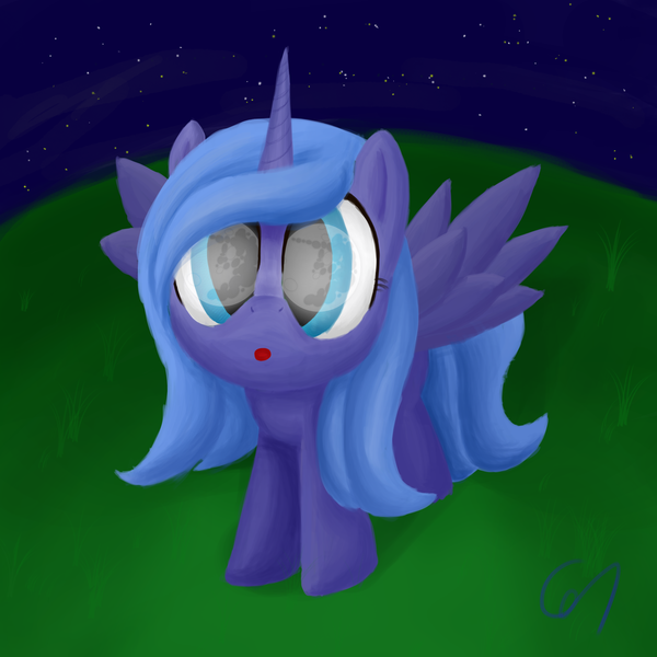 Size: 4096x4096 | Tagged: safe, artist:greeny-nyte, derpibooru import, princess luna, pony, absurd resolution, cute, filly, solo, woona