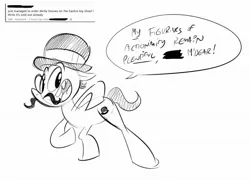 Size: 1142x830 | Tagged: artist:tvskyle, derpibooru import, monochrome, monocle, oc, oc:derby hooves, safe, solo, unofficial characters only