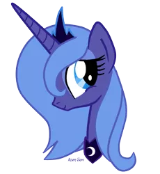 Size: 652x710 | Tagged: artist:mlpazureglow, bust, derpibooru import, portrait, princess luna, profile, s1 luna, safe, simple background, solo