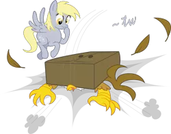 Size: 5037x3939 | Tagged: safe, artist:anders-art, derpibooru import, derpy hooves, gilda, gryphon, pegasus, pony, closet, crushed, duo, female, mare, ouch, tongue out