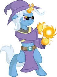 Size: 2221x2990 | Tagged: safe, artist:anders-art, derpibooru import, trixie, pony, bipedal, clothes, fire, fireball, high res, magic, solo, vector