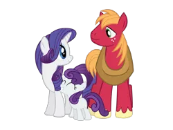 Size: 2000x1500 | Tagged: dead source, safe, derpibooru import, big macintosh, rarity, oc, oc:macoun, earth pony, pony, family, filly, male, offspring, parent:big macintosh, parent:rarity, parents:rarimac, rarimac, recolor, shipping, stallion, straight