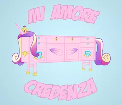 Size: 900x774 | Tagged: artist:digitaldasherbot, derpibooru import, furniture, mi amore credenza, princess cadance, pun, safe, visual pun