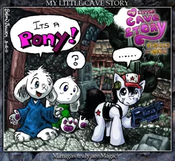 Size: 798x737 | Tagged: ..., artist:bellcountycomics, cave story, crossover, derpibooru import, mimiga, my little x, paws, ponified, quote (cave story), safe, sue sakamoto, toroko, underpaw