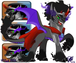 Size: 900x750 | Tagged: safe, artist:imp-oster, derpibooru import, king sombra, alicorn, bat pony, bat pony alicorn, pony, the crystal empire, spoiler:s03, alicornified, crystal empire, dragon tail, ethereal fetlocks, male, race swap, solo, sombracorn, stallion