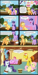 Size: 1350x2635 | Tagged: safe, artist:mlp-silver-quill, derpibooru import, applejack, carrot cake, fluttershy, pinkie pie, rainbow dash, rarity, twilight sparkle, mmmystery on the friendship express, comic, consequences, image, jpeg, justice, literal soapbox, op is trying to start shit, punishment, remorse, soapbox, wavy mouth