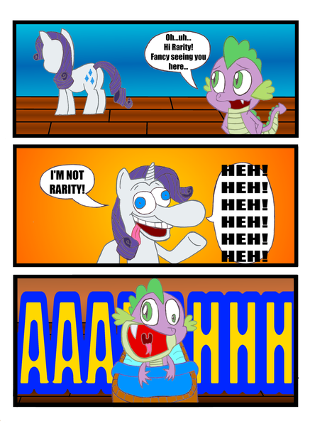 Size: 900x1235 | Tagged: artist:sergeant16bit, comic, derpibooru import, dialogue, i'm not stu, in the dreamtime, parody, rarity, rugrats, safe, spike, stu pickles