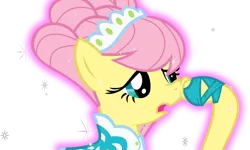 Size: 5000x2998 | Tagged: artist:dtcx97, body control, clothes, derpibooru import, dress, fluttershy, green isn't your color, nose picking, safe, simple background, solo, transparent background, vector