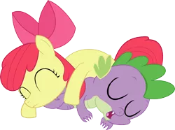 Size: 5000x3717 | Tagged: safe, artist:dtcx97, derpibooru import, apple bloom, spike, applelove, cute, female, male, shipping, simple background, spikebloom, spikelove, straight, transparent background, vector