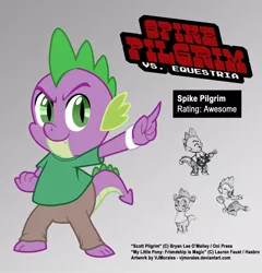 Size: 750x782 | Tagged: artist:vjmorales, derpibooru import, safe, scott pilgrim vs the world, spike, spike pilgrim, spike pilgrim vs equestria, spike pilgrim vs the world