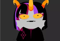 Size: 650x450 | Tagged: artist:frostedwarlock, crossover, derpibooru import, female, fins, gray background, homestuck, horns, safe, simple background, solo, species swap, troll (homestuck), trollified, twilight sparkle
