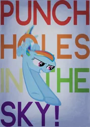 Size: 900x1273 | Tagged: artist:skeptic-mousey, derpibooru import, poster, rainbow dash, safe, the hub, typography