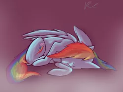 Size: 800x600 | Tagged: artist:nos-talgia, derpibooru import, rainbow dash, safe, sleeping, solo