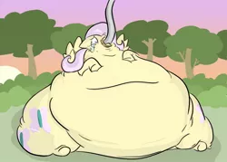 Size: 1280x916 | Tagged: artist:boot, belly, crying, dead source, derpibooru import, fat, fattershy, feeding tube, fluttershy, force feeding, impossibly large belly, morbidly obese, obese, safe