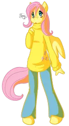 Size: 523x955 | Tagged: anthro, artist:mewglethewolf, breasts, clothes, delicious flat chest, derpibooru import, flattershy, fluttershy, safe, sweater, sweatershy