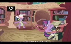 Size: 640x400 | Tagged: derpibooru import, safe, screencap, secret of my excess, spike, teenage spike, tv rating, twilight sparkle, youtube caption