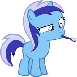 Size: 6000x6025 | Tagged: absurd resolution, artist:flizzick, brushie, derpibooru import, filly, minuette, safe, simple background, solo, toothbrush, transparent background, vector