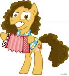Size: 500x549 | Tagged: safe, artist:shuffle001, derpibooru import, ponified, earth pony, pony, accordion, hilarious in hindsight, male, musical instrument, weird al yankovic