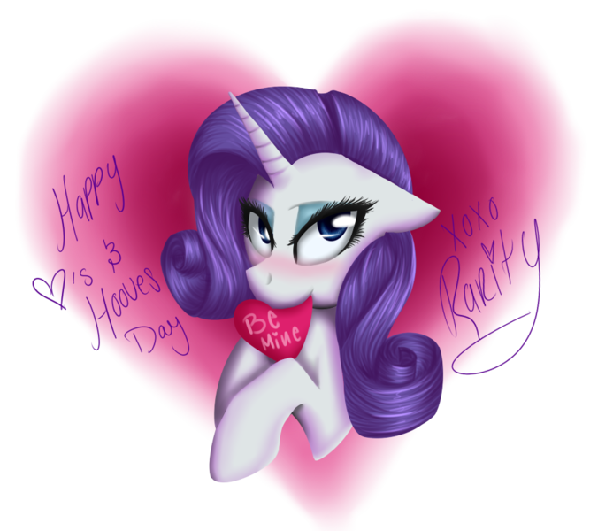 Size: 1000x866 | Tagged: safe, artist:xmetalkitty, derpibooru import, rarity, pony, unicorn, bust, female, heart, hearts and hooves day, mare, nom, simple background, solo, transparent background