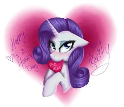 Size: 1000x866 | Tagged: safe, artist:xmetalkitty, derpibooru import, rarity, pony, unicorn, bust, female, heart, hearts and hooves day, mare, nom, simple background, solo, transparent background