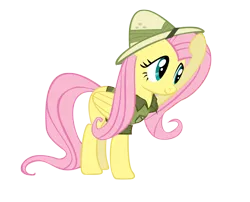 Size: 2000x1616 | Tagged: accessory swap, artist:ninjamissendk, clothes, costume, daring do, derpibooru import, fluttershy, safe, simple background, solo, transparent background, vector